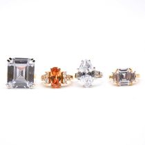 Windsor & Allen - four dress rings set with large man-made stones.