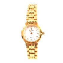 Cyma - a lady's 18 carat gold quartz wristwatch.