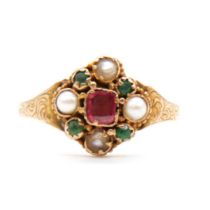 A Victorian gemstone ring.