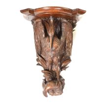 Victorian carved oak wall bracket,
