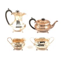 Four-piece silver tea service,