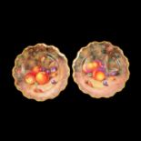 Pair of Royal Worcester fruit painted cabinet plates,