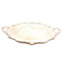 Large oval silver tray,