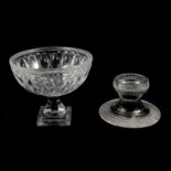 Irish glass pineapple stand, and a pedestal bowl,