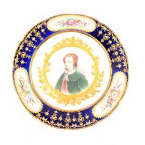 Four Sevres porcelain cabinet plates, painted with portraits,