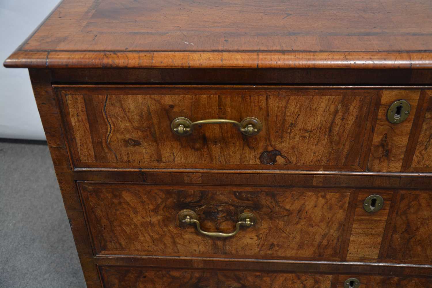 Early 18th century walnut chest of drawers, - Image 9 of 13