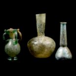 Three Roman glass vessels,