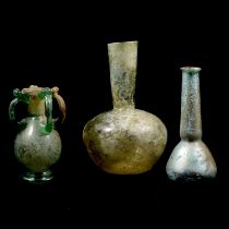 Three Roman glass vessels,