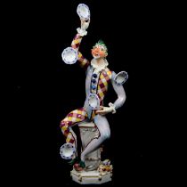 Meissen figure, The plate juggler, by Peter Strang,