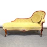 Victorian mahogany framed chaise longue,