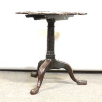 Irish red walnut tea table,