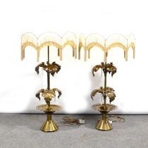 Pair of copper table lamps in the Arts & Crafts style,