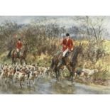 Frederick J Haycock, On the road - Quorn hunt,