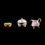 Three pieces of Meissen miniature porcelain,