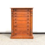 Victorian mahogany and pine collectors chest,