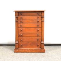 Victorian mahogany and pine collectors chest,