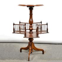 Victorian burr walnut reading table,