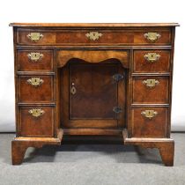 George III walnut kneehole desk,