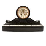 French black marble mantel clock,