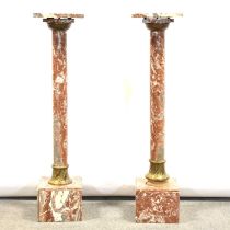 Pair of variegated marble columns,