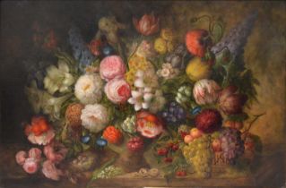 § Donald Brooke, Still life of flowers in a vase,