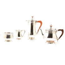 Silver four pieces teaset,