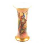 Royal Worcester, a vase painted with Peacocks by J Flexman