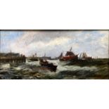Edwin Hayes, Boats out of a stormy harbour,
