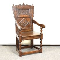 Oak wainscot chair,