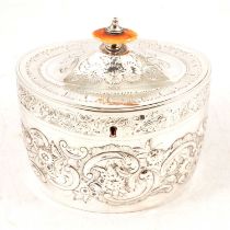 George III silver tea caddy,