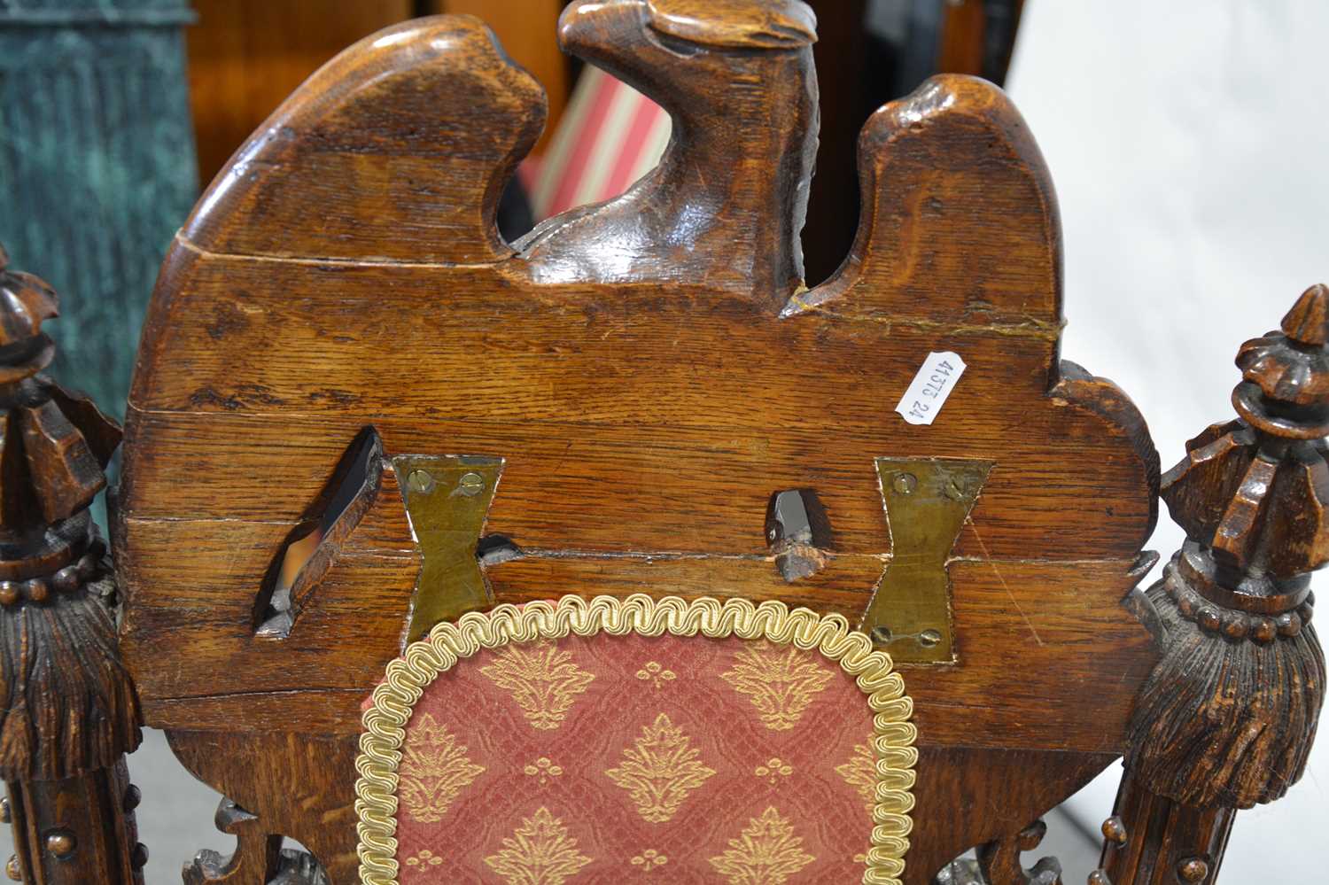 Pair of carved oak single chairs, - Image 6 of 7