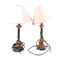 Pair of table lamps and four others,