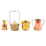 Collection of copper, brass and silver-plated wares.