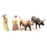 Collection of ceramic figurines - Coalport, Royal Worcester, Lladro.