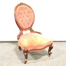 Victorian walnut nursing chair,