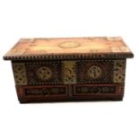 Turkish wooden and brass casket.