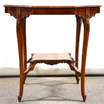 Late Victorian walnut window table,