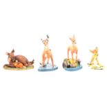 Four Walt Disney Classics Collection Bambi figurines.