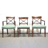 Matched set of six late Georgian mahogany dining chairs,