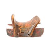 Central Asian painted wood horse saddle