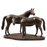Alex Ray for Heredities, 'Morning Watch' a bronzed effect horse group