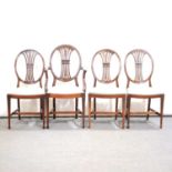 Set of eight Hepplewhite style mahogany dining chairs,