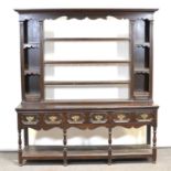 George III style oak dresser,