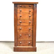 Late Victorian mahogany Wellington chest,