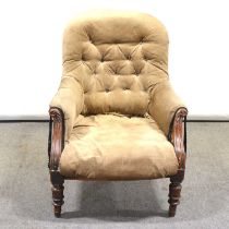 Victorian mahogany framed easy chair,