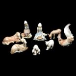 Eight Llodro porcelain models,