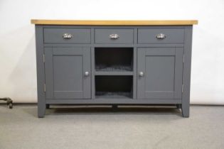 A suite of part painted and oak furniture,