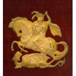 William IV gilt metal plaque, George & the Dragon,