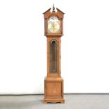 Modern oak longcase clock,