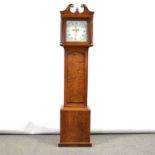 Oak longcase clock,